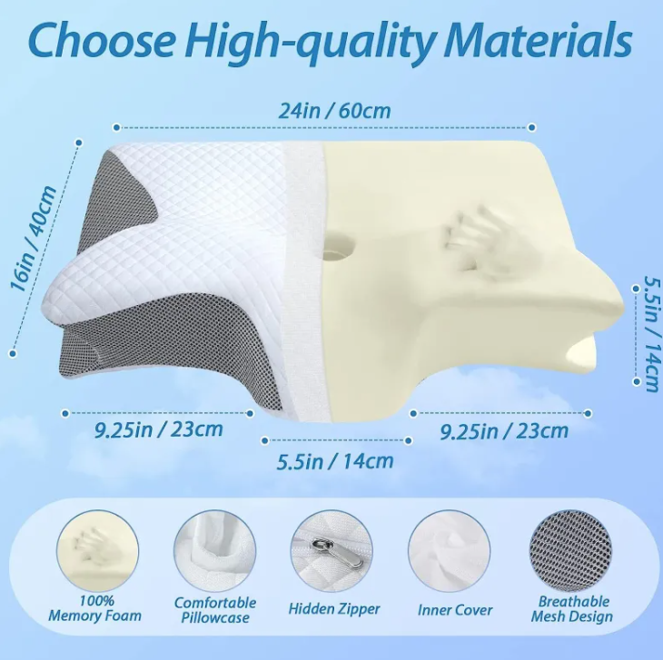 Cervical Memory Foam Pillow — Wake Up Without the Neck Pain